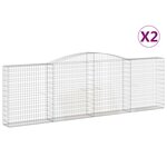 vidaXL Paniers à gabions arqués 2 Pièces 400x30x120/140 cm Fer galvanisé
