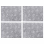 vidaXL Plaques à damier 4 Pièces Argent 40 x 30 cm Aluminium