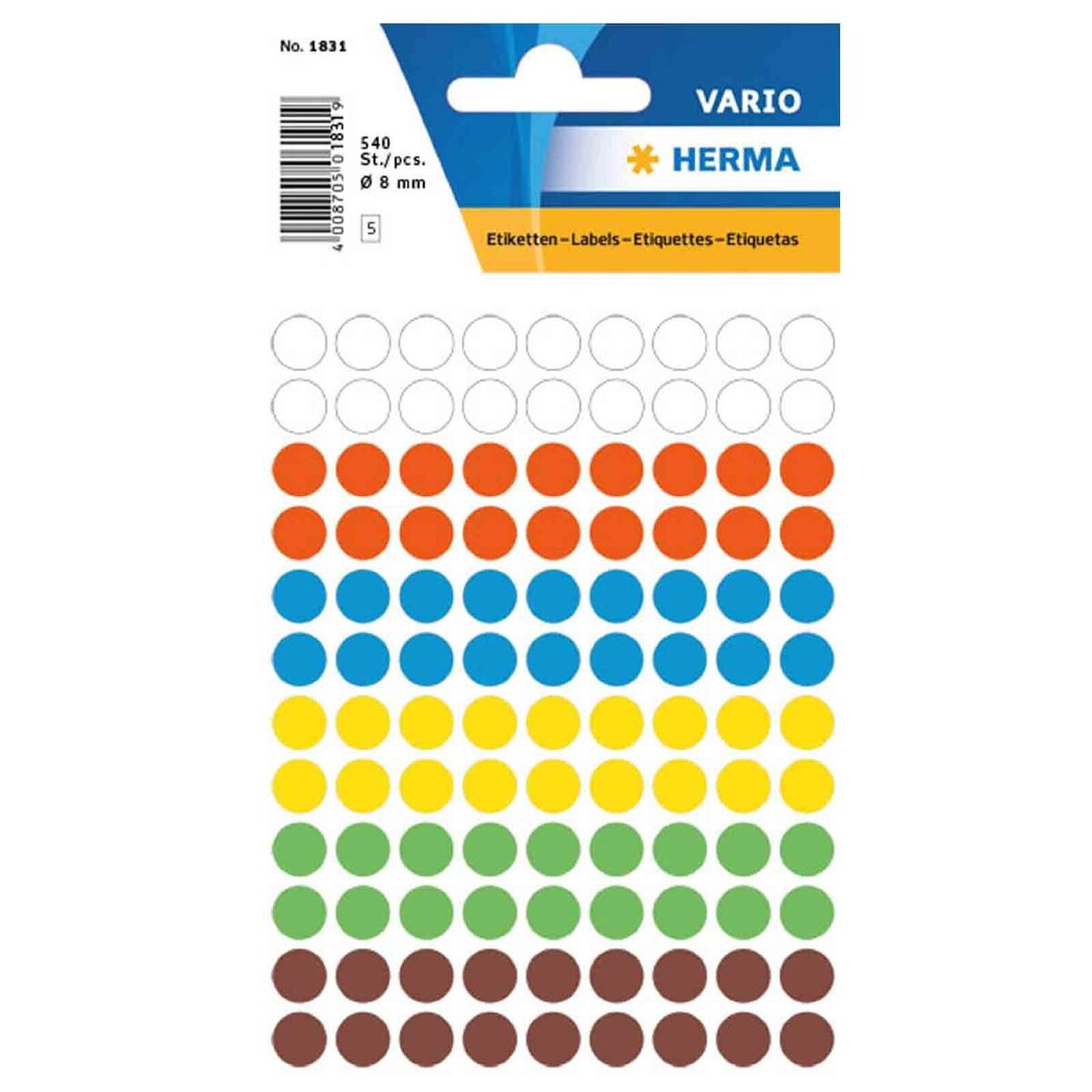 Attaches Pour Cadres HERMA - Lot De 6 - Diamètre 45 Mm - Blanc - Neuf