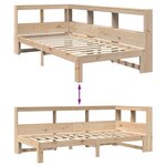 vidaXL Lit bibliothèque sans matelas 75x190 cm bois de pin massif