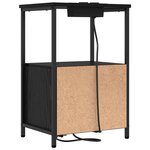 vidaXL Table de nuit avec station de chargement 2 Pièces Chêne noir