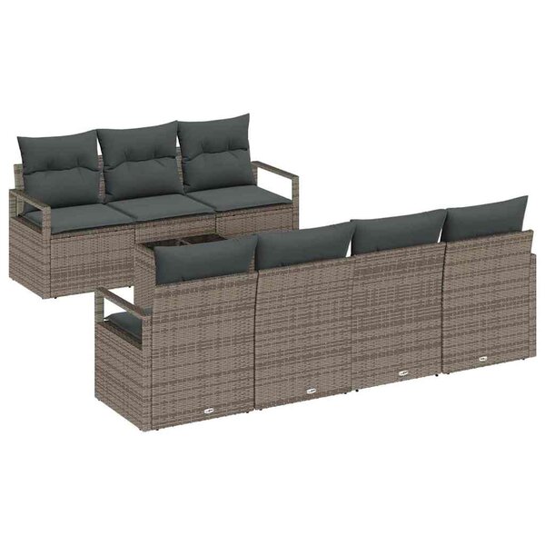 vidaXL Ensemble de canapé de jardin avec coussin 8 Pièces Gris