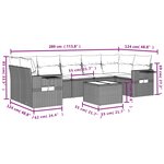 vidaXL Salon de jardin 8 Pièces avec coussins marron résine tressée