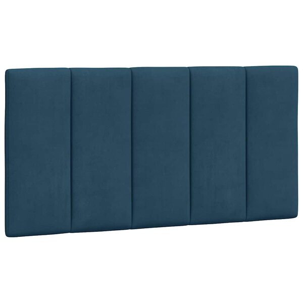 vidaXL Coussin de tête de lit Hanko bleu 100 cm velours