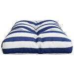 vidaXL Coussin de palette rayures bleues et blanches 80x40x12 cm tissu