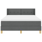 vidaXL Lit Box Spring avec matelas gris foncé  160 x 200 cm  tissu