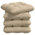 vidaXL Coussins de siège 4 Pièces Crème 40 x 40 cm Tissu en microfibre