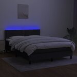 vidaXL Sommier à lattes de lit avec matelas LED Noir 140x200 cm Tissu