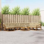 vidaXL Ensemble de canapés d'extérieur 9 Pièces Naturel et Beige