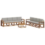 vidaXL Ensemble de canapés d'extérieur 9 pc Gris Naturel et Clair