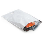 Pochette plastique opaque "aller-retour" 30  recyclé avec poignée 60 microns raja 44x52 cm (lot de 250)
