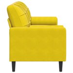 vidaXL Canapé 3 places avec oreillers décoratifs jaune 180 cm velours
