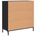 vidaXL Buffet avec tiroir Noir 79 5 x 33 x 82 cm Bois d'ingénierie