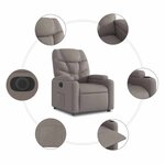 vidaXL Fauteuil inclinable électrique taupe tissu