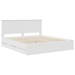 vidaXL Cadre de lit avec tiroir Blanc 180 x 200 cm Bois Ingénierie