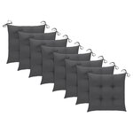 vidaXL Chaises pliantes avec coussins anthracite  8 pièces  en teck massif