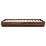 vidaXL Cadre de lit avec lumières LED chêne marron 135x190 cm
