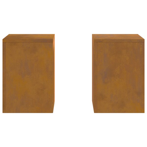 vidaXL Supports de Plantes Extérieurs Pillar 2 Pièces 24x24x35 cm Acier Résistant aux Intempéries