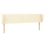 vidaXL Tête de lit avec oreilles Crème 163x23x78/88 cm Similicuir