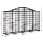 vidaXL Paniers à gabions arqués 14 Pièces 200x30x100/120 cm Fer galvanisé