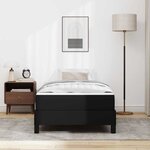 vidaXL Cadre de lit avec matelas Noir 90 x 190 cm tissu