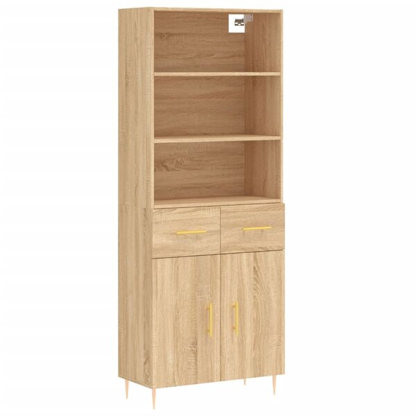 vidaXL Buffet haut Chêne sonoma 69 5x34x180 cm Bois d'ingénierie