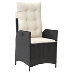 vidaXL Ensemble de salle à manger de jardin 3 pièces avec coussins en rattan poly noir