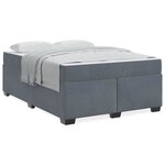 vidaXL Cadre de lit avec matelas Gris foncé 140 x 200 cm Velours