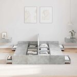vidaXL Cadre de lit avec rangement avec tiroir Gris béton 160 x 200 cm