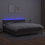 vidaXL Sommier à lattes de lit avec matelas et LED Gris 180x200 cm