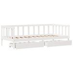 vidaXL Lit de jour et tiroirs sans matelas blanc 90x190 cm bois massif