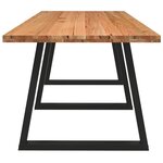 vidaXL Table à manger marron clair bois de chêne massif rectangulaire