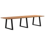 vidaXL Table à manger avec bord naturel 320x100x74cm bois massif chêne