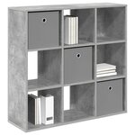 vidaXL Buffet avec tiroir Gris béton 88 5 x 29 x 84 5 cm