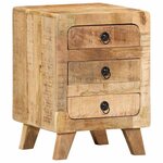 vidaXL Table de chevet 37x32x50 cm bois de manguier massif brut