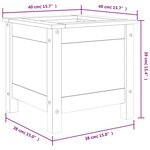 vidaXL Jardinière blanc 40x40x39 cm bois massif de pin