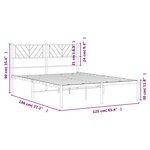 vidaXL Cadre de lit métal avec tête de lit blanc 120x190 cm