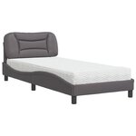 vidaXL Lit avec matelas gris 80x200 cm similicuir