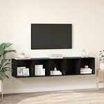 vidaXL Ensemble de meubles TV 2 Pièces Chêne noir 37 x 37 x 142.5 cm