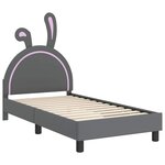 vidaXL Cadre de lit pour enfants avec tête de lit Gris clair PU