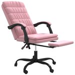vidaXL Fauteuil inclinable de bureau Rose Velours
