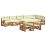 vidaXL Ensemble de canapés d'extérieur 8 Pièces Naturel et Crème