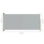 vidaXL Auvent latéral rétractable de patio 140x300 cm Gris