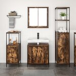 vidaXL Ensemble de meubles de salle de bain 3 pièces en chêne fumé - Bois d'ingénierie
