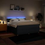 vidaXL Sommier à lattes de lit avec matelas Bleu 180x200 cm Tissu