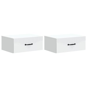 vidaXL Cabinet de chevet mural 2 Pièces Blanc 49 x 34 5 x 20 cm