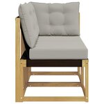vidaXL Canapé d’extérieur milieu et coin avec coussin 2 Pièce Blanc