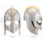 vidaXL Casque de réplique antique Beowulf pour GN Argenté Acier