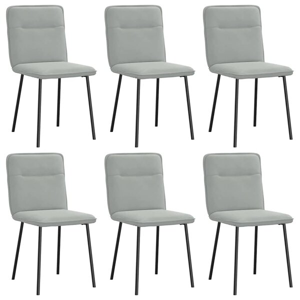 vidaXL Chaises à manger lot de 6 gris clair velours
