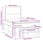 vidaXL Sommier à lattes de lit avec matelas gris foncé 120x190cm tissu